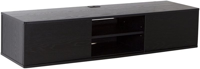 Photo 1 of (COSMETIC DAMAGES)
South Shore Floating Wall Mounted Media Console, Black Oak, 56",
