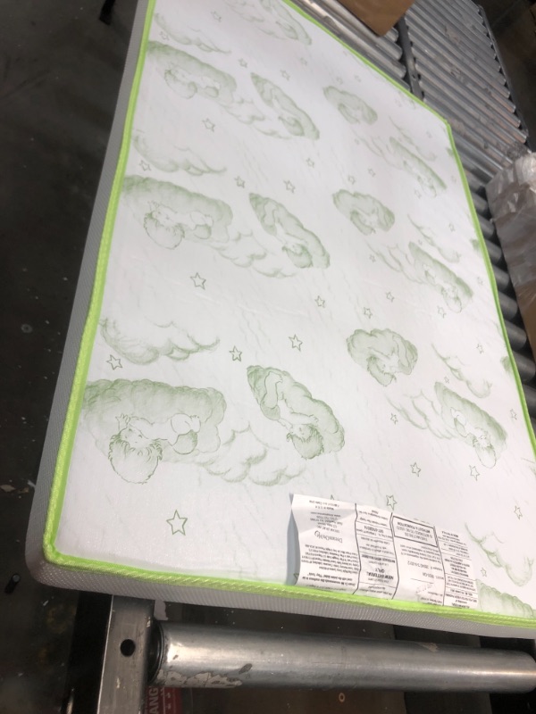 Photo 2 of Dream on Me Breathable Two-Sided 3" Square Corner Play Yard Mattress (White/Green)