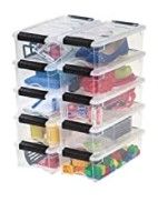 Photo 1 of IRIS 10pk 5qt Stack & Pull Storage Box, Clear