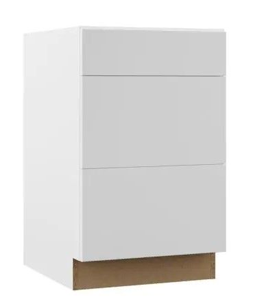 Photo 2 of (2 set combo) Hampton Bay Designer Series Edgeley Assembled 21x34.5x23.75 in. Drawer Base Kitchen Cabinet in White AND Designer Series Edgeley Assembled 15x34.5x23.75 in. Drawer Base Kitchen Cabinet in White