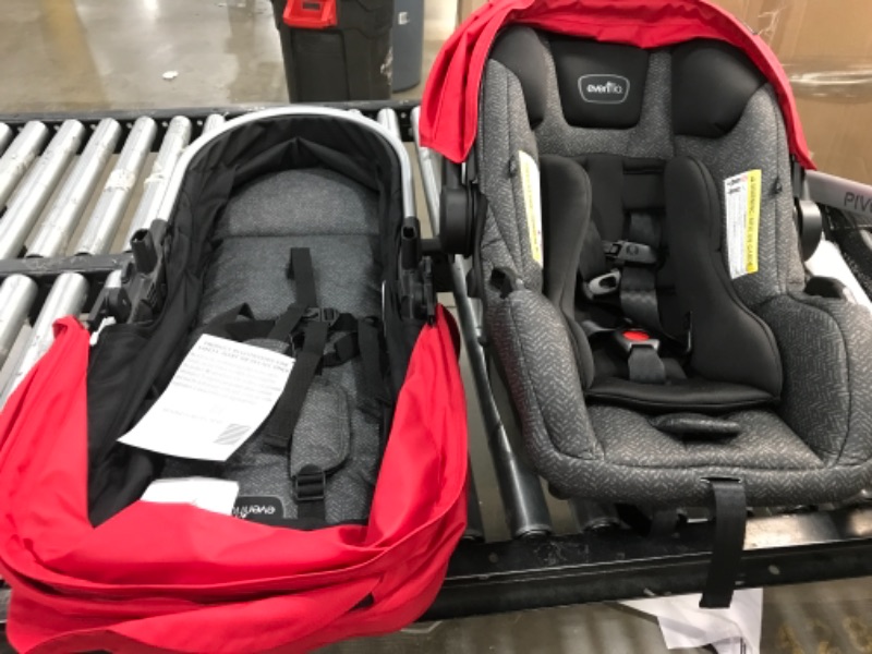 Photo 2 of (MISSING CARSEAT BASE)
Evenflo Pivot Modular Travel System with SafeMax Infant Car Seat - Salsa