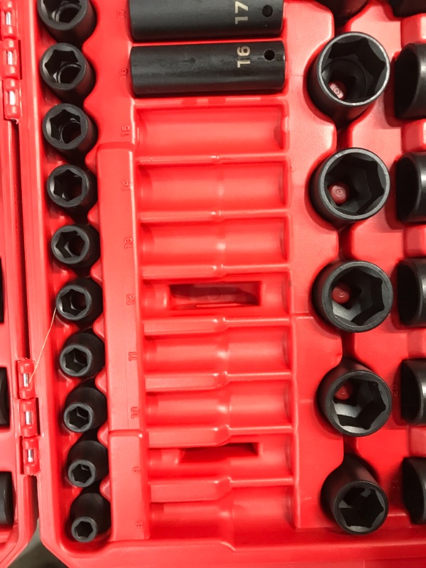 Photo 3 of (MISSING PIECES)
TEKTON 1/2 Inch Drive 6-Point Impact Socket Set, 87-Piece (5/16-1-1/4 in, 8-32 mm) | SID92407