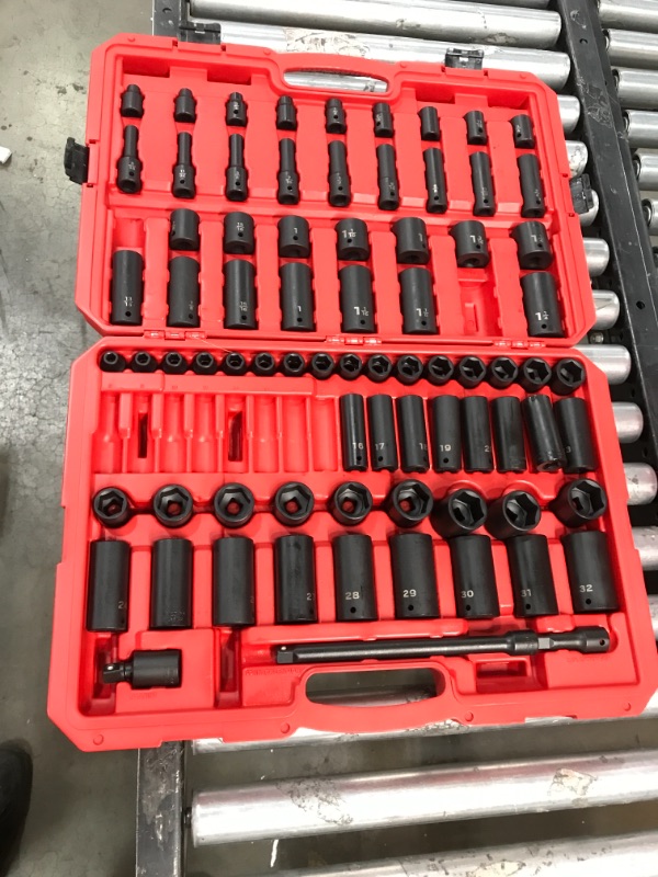 Photo 2 of (MISSING PIECES)
TEKTON 1/2 Inch Drive 6-Point Impact Socket Set, 87-Piece (5/16-1-1/4 in, 8-32 mm) | SID92407