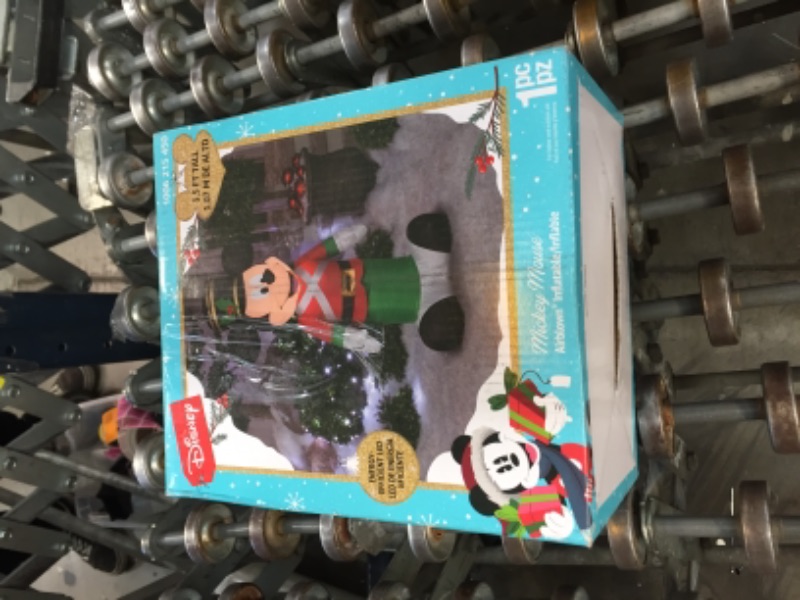 Photo 2 of 3.5 Ft. Pre-Lit LED Disney Airblown Mickey as Toy Soldier Christmas Inflatable
