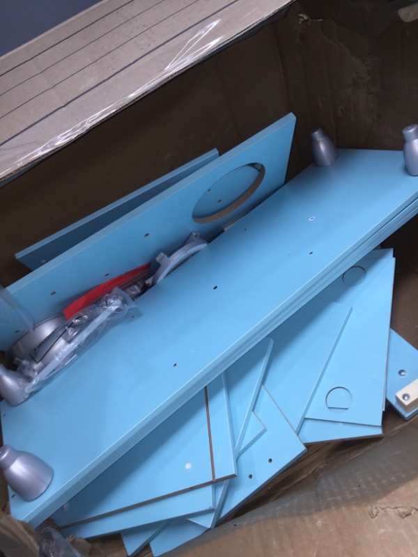 Photo 1 of KidKraft Vintage Wooden Play Kitchen with Pretend Ice Maker and Play Phone, Blue, Gift for Ages 3+, Amazon Exclusive