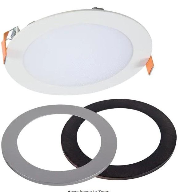 Photo 1 of ***INCOMPLETE MISSINF LIGHT AND LIGHT FRAME VIEW PICTURES TOO SEE WHAT IS INCLUDED *** HLB6 Series 6 in. 2700K-5000K Selectable CCT Integrated LED Downlight Recessed Light (1-Quantity) with Round 2 Trims