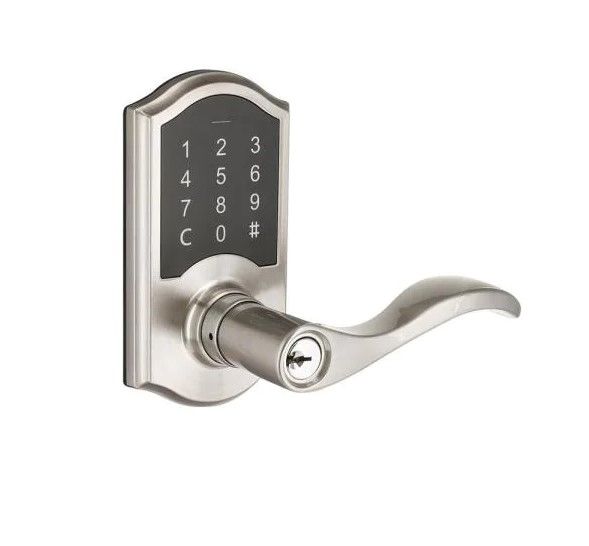 Photo 1 of 
Castle Satin Nickel Electronic Touchpad Door Lever