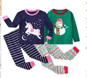 Photo 1 of ALI SEA Girls Boys Christmas Clothes Sets Toddler Long Sleeve Shirt Leggings 2 Pack Size 2-7 Years 5t/120 