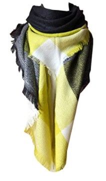 Photo 1 of 2 Pack
Wander Agio Womens Warm Long Shawl Winter Wraps Large Scarves Knit Cashmere Feel Plaid Triangle Scarf, Big Yellow Grey 
