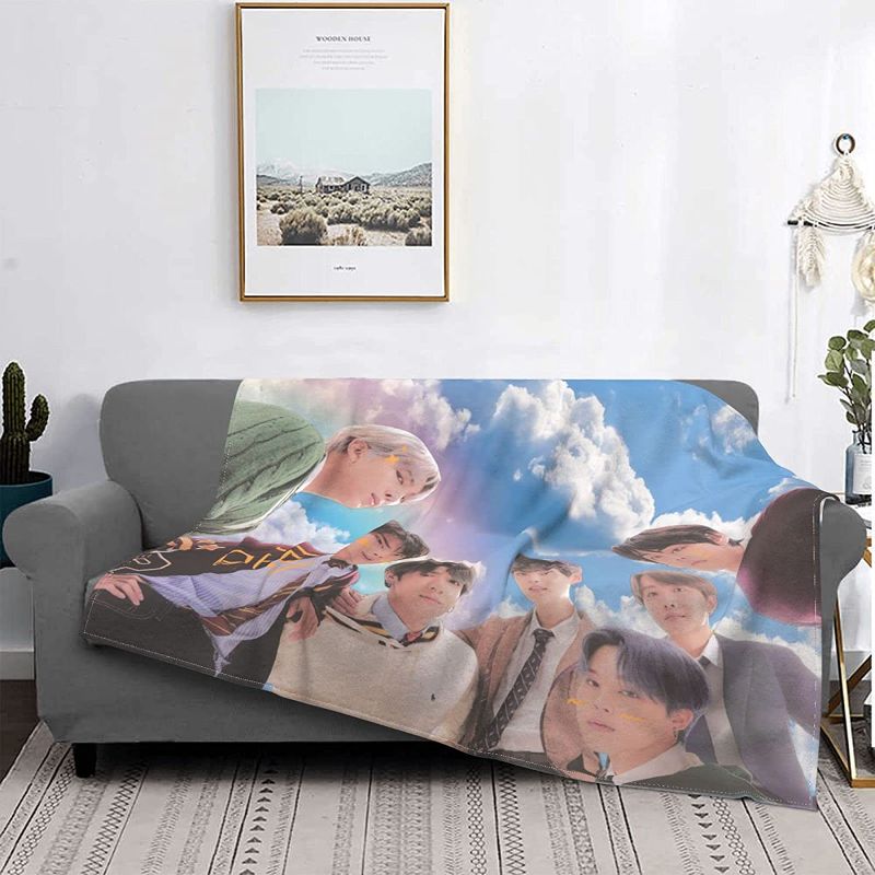 Photo 1 of 50X40 Inch Printed Blanket Ultra-Soft Micro Fleece Blanket Bed Throw Microfiber Holiday Winter Cabin Warm Blankets for Kids Adults Home Decorations
