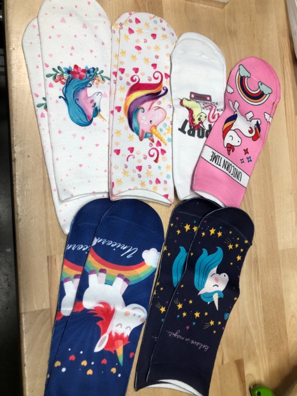 Photo 2 of No Show Unicorn Socks for Girls Low Cut Crew Kid Socks for 8-12 Years 6 PAIRS 
2 PACKS OF  6 PAIRS EACH (12 PAIRS TOTAL )

