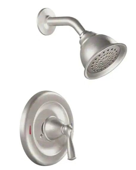Photo 1 of 
MOEN
Banbury Single-Handle 1-Spray 1.75 GPM Shower Faucet in Spot Resist Brushed Nickel (Valve Included)
