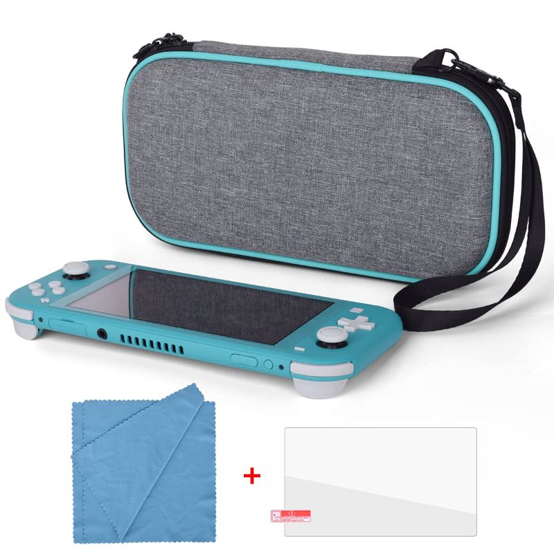 Photo 1 of Carrying Case for Nintendo Switch Lite-Portable Hard Shell Travel Carrying Bag with Screen Protector Screen Cleaning Cloth Cover with storage for Switch Lite Console & Accessories & Game Cards
