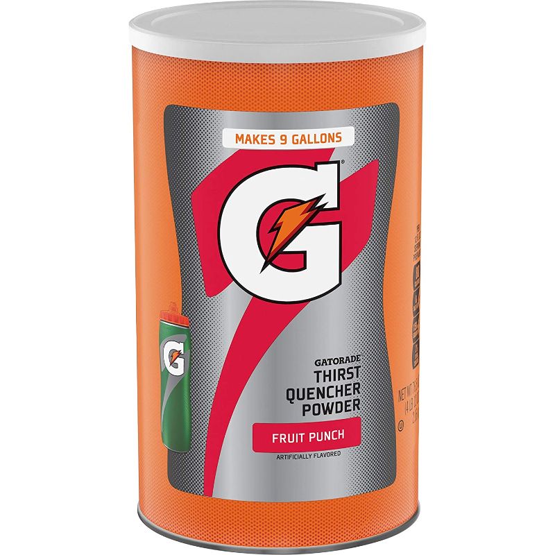 Photo 1 of **BEST BY 12 10 2021**Gatorade Thirst Quencher Powder, Fruit Punch, 76.5 oz Canister 2-PACK

