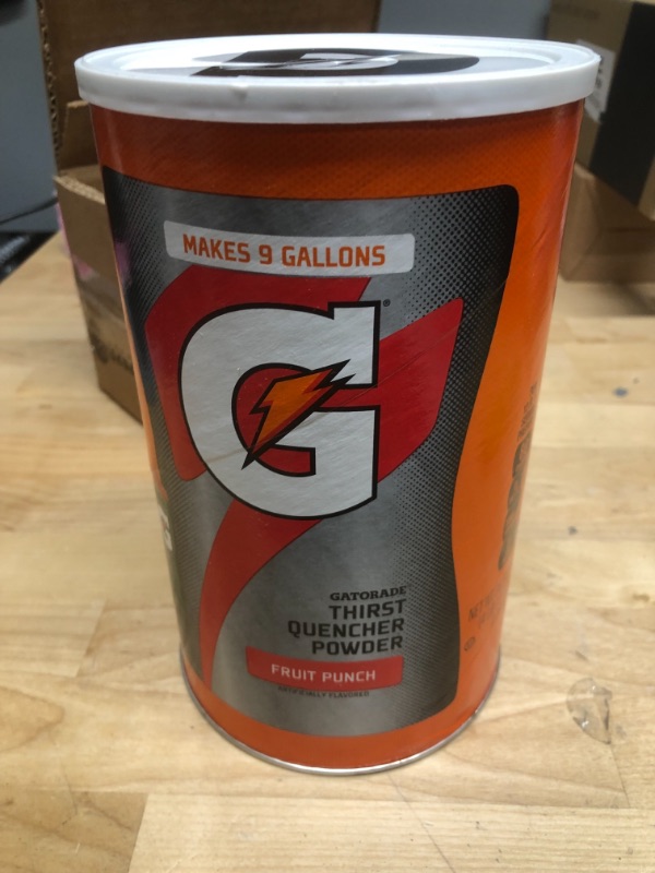 Photo 2 of **BEST BY 12 10 2021**Gatorade Thirst Quencher Powder, Fruit Punch, 76.5 oz Canister 2-PACK

