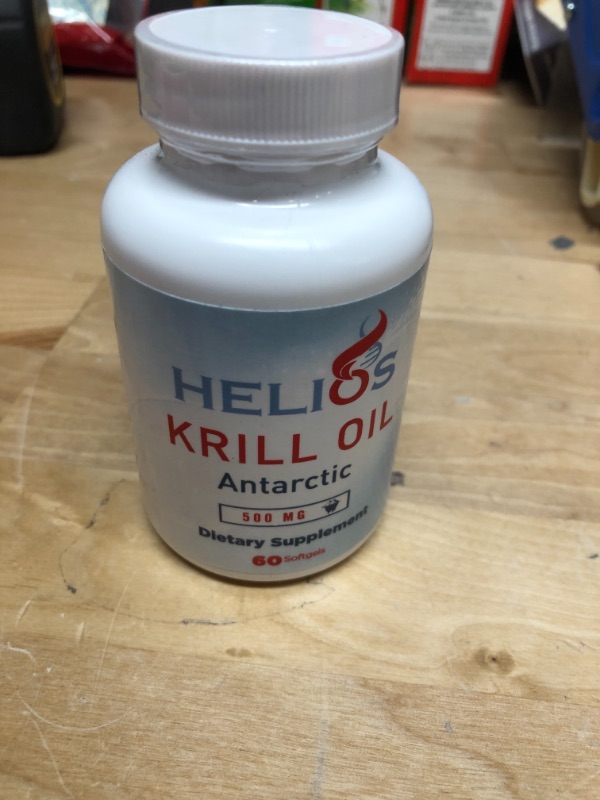 Photo 3 of **BEST BY 06-2022**Krill Oil Supplement - Helios Organic Wild Caught Potent Cold Water Antarctic Krill Oil - Natural Red Astaxanthin - Phospholipids - Omega 3's DHA and EPA - Sustainable - USA Bottled 500mg Softgels
