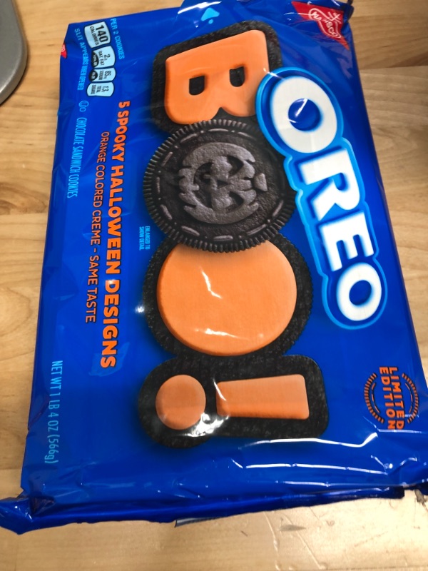 Photo 3 of **PASSED BEST BY DATE OF 01-14-22**OREO Orange Creme Chocolate Sandwich Halloween Cookies, 5 Halloween Cookie Designs, 1 - 1.25 lb Pack
3-PACK
