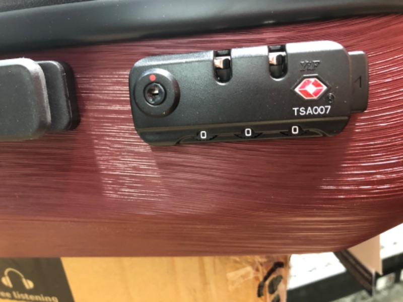 Photo 3 of Coolife Luggage Suitcase PC+ABS with TSA Lock Spinner Carry on Hardshell Lightweight 20in(wine red, S(20in_carry on))
