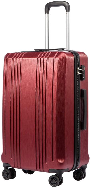 Photo 1 of Coolife Luggage Suitcase PC+ABS with TSA Lock Spinner Carry on Hardshell Lightweight 20in(wine red, S(20in_carry on))
