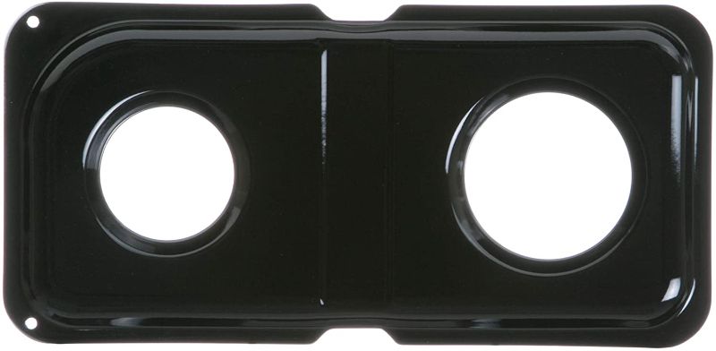 Photo 1 of GE WB34K10009 Genuine OEM Porcelain Double Drip Pan (Black) for GE Gas Ranges
