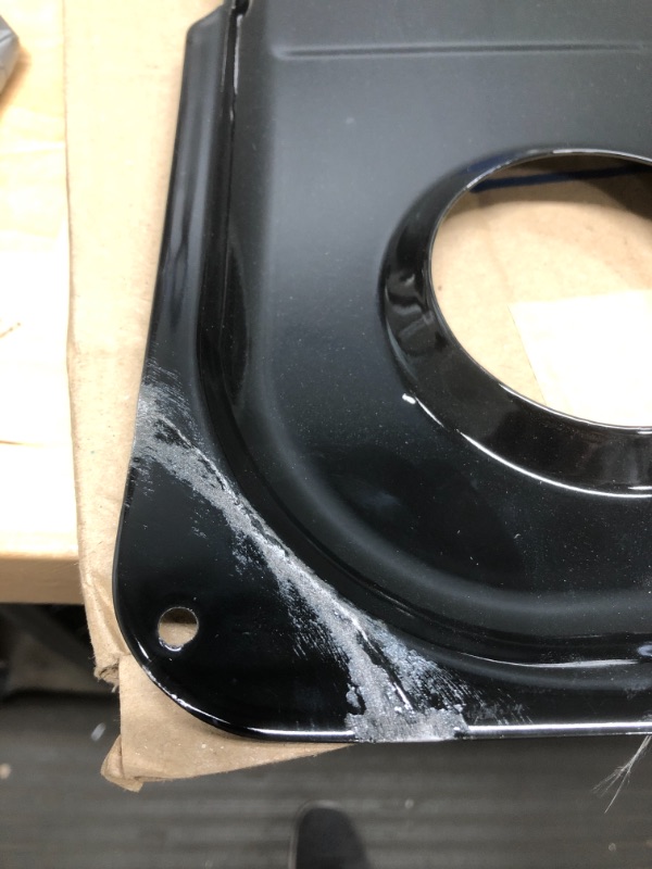 Photo 1 of GE WB34K10009 Genuine OEM Porcelain Double Drip Pan (Black) for GE Gas Ranges
