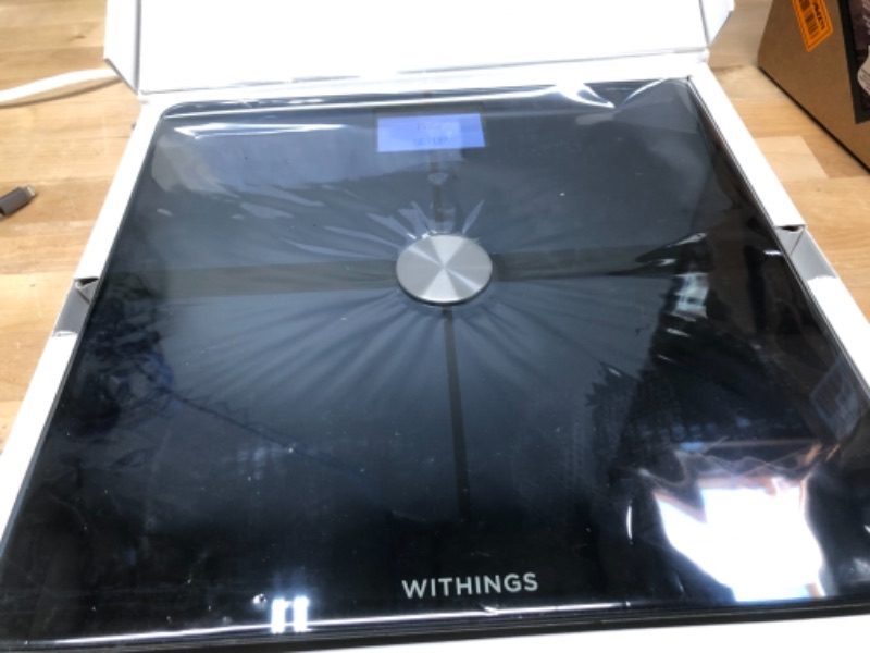 Photo 2 of Withings Body+ - Digital Wi-Fi Smart Scale with Automatic Smartphone App Sync, Full Body Composition Including, Body Fat, BMI, Water Percentage, Muscle & Bone Mass, with Pregnancy Tracker & Baby Mode, STUCK ON SETTING MODE**
