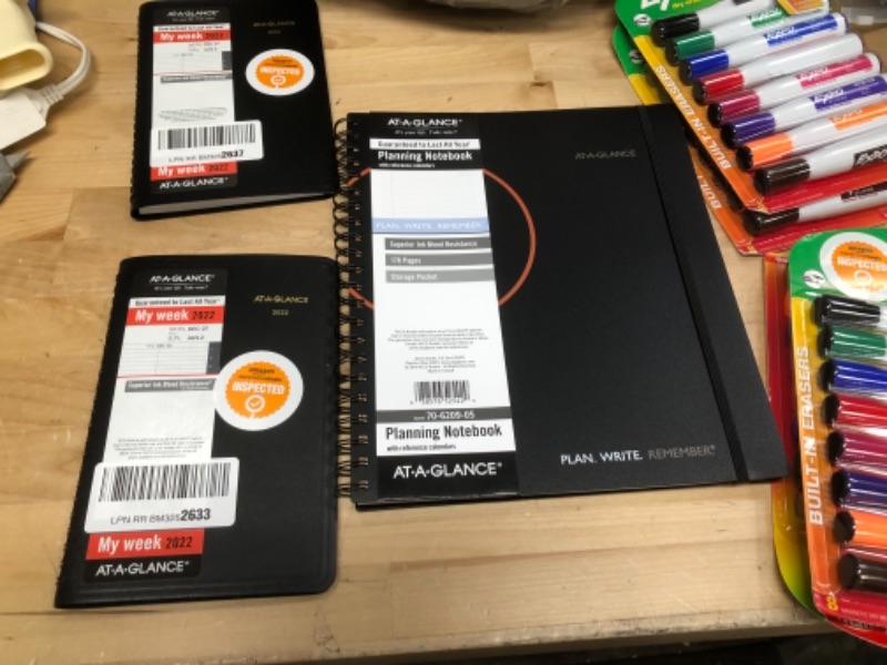 Photo 1 of NON-REFUNDABLE BAG*
office supplies, dry erase makers, and planning notebooks 