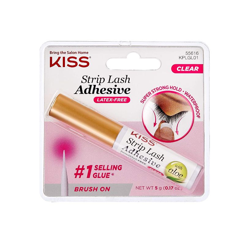 Photo 1 of KISS Strip Eyelash Adhesive, Clear 0.176 Oz KPLGL01 (10 Pack)
