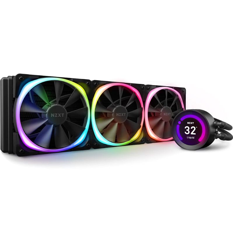 Photo 1 of INCOMPETE** NZXT Kraken Z73 RGB 360mm - RL-KRZ73-R1 - AIO RGB CPU Liquid Cooler - Customizable LCD Display - Improved Pump - Powered by CAM V4 - RGB Connector - AER RGB 2 120mm Radiator Fans (3 Included)
