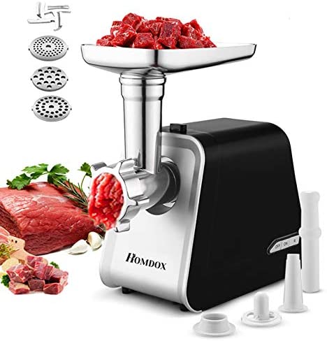 Photo 1 of Electric Meat Grinder 2000W, Meat Mincer with 3 Grinding Plates and Sausage Stuffing Tubes for Home Use &Commercial, Stainless Steel/Silver/2000W (Max)
