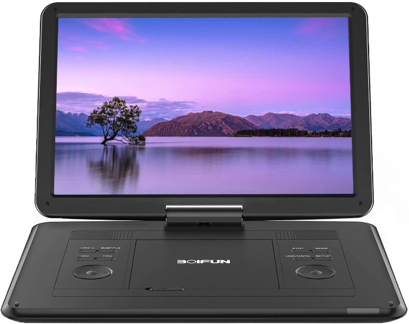 Photo 1 of 17.5" Portable DVD Player with 15.6" Large HD Screen, 6 Hours Rechargeable Battery, Support USB/SD Card/Sync TV and Multiple Disc Formats, High Volume Speaker,Black
