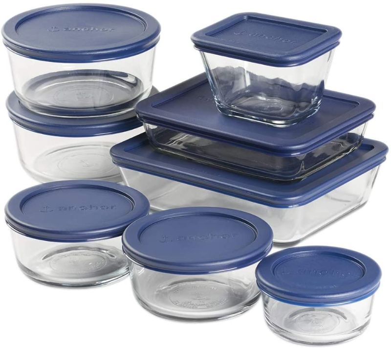 Photo 1 of Anchor Hocking 16 Piece Round and Rectangle Glass Food Storage