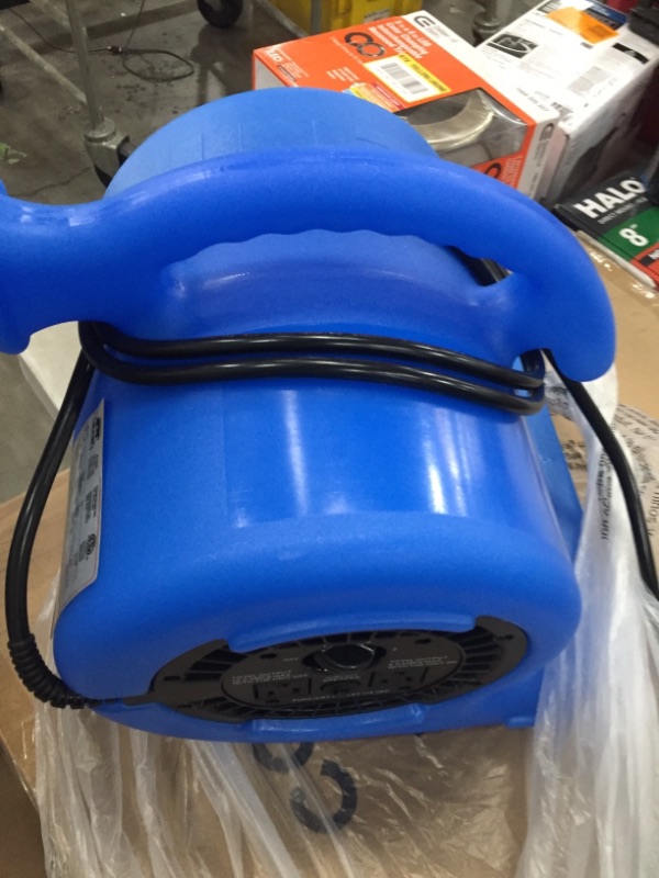 Photo 2 of 1/4 HP Air Mover Blower Fan for Water Damage Restoration Carpet Dryer Floor Home and Plumbing Use in Blue
