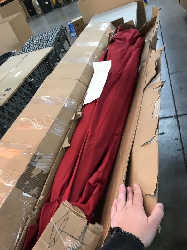 Photo 1 of PARTS ONLY SERWALL Square 8x8FT Patio Umbrella, Market Table Umbrella with Push Button Tilt Outdoor Umbrella with 8 Ribs for Lawn, Garden, Deck, Backyard & Pool (Red)