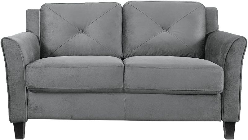 Photo 1 of Lifestyle Solutions Harrington Loveseat in Grey, Dark Grey