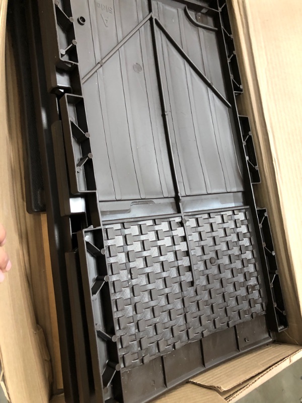 Photo 1 of Suncast 33 Gallon Hideaway Trash Can for Patio - Resin Outdoor Trash with Lid - Use in Backyard