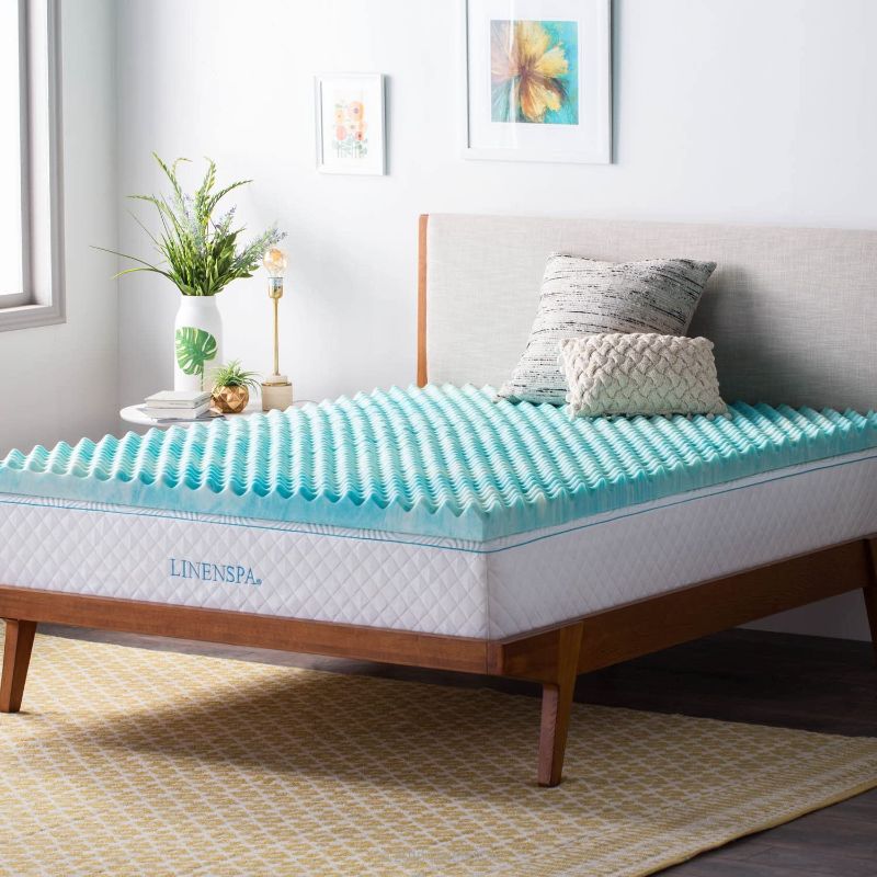 Photo 1 of Linenspa 3 Inch Convoluted Gel Swirl Memory Foam Mattress Topper Twin 