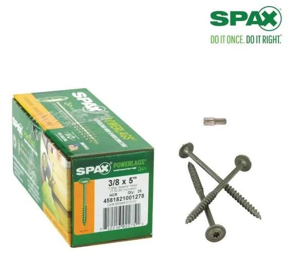 Photo 1 of  SPAX 3/8 in. x 5 in. T-Star Drive Washer Head High Corrosion Resistance Coated PowerLag Screw Contractor Pax (25-Box)