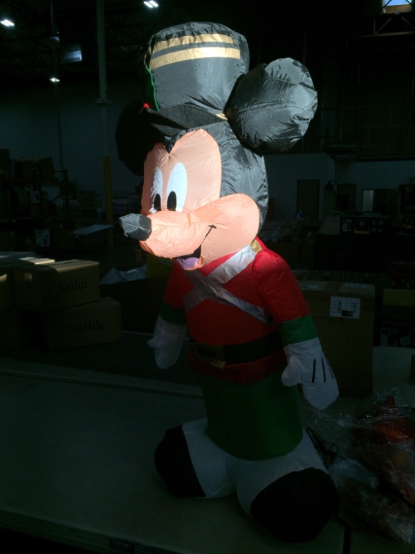 Photo 2 of 3.5 Ft. Pre-Lit LED Disney Airblown Mickey as Toy Soldier Christmas Inflatable