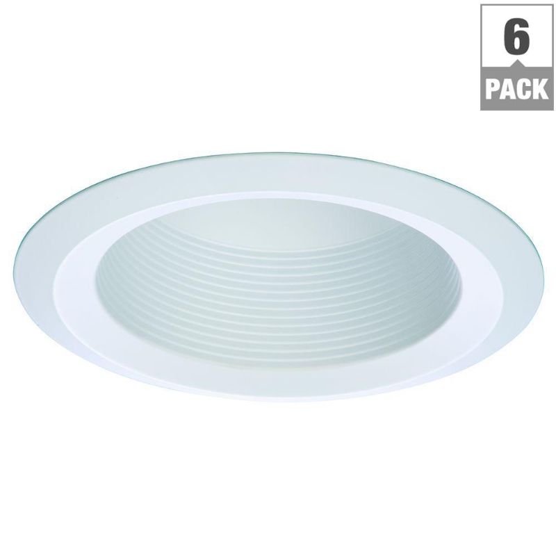 Photo 1 of Halo E26 Series 6 in. White Recessed Lighting Full Cone Baffle with Self Flanged White Trim Ring 5 only