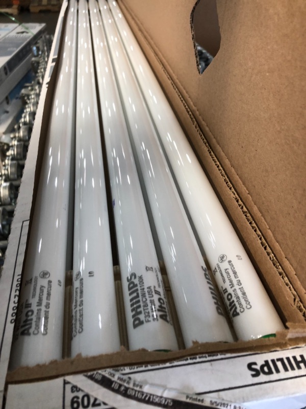 Photo 1 of 32-Watt 4 ft.Alto Linear T8 Fluorescent Tube Light Bulb, Cool White (4100K) (10-Pack)
