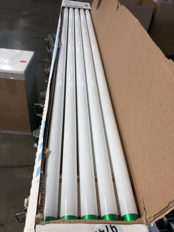 Photo 2 of 32-Watt 4 ft. Linear T8 Fluorescent Tube Light Bulb Natural Daylight (5000K) (10-Pack)
