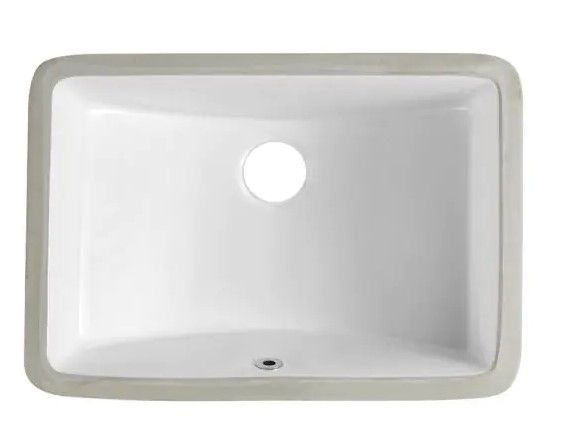 Photo 1 of 20.75 in. W Undermount Ceramic Rectangular Bathroom Sink with Overflow in White
