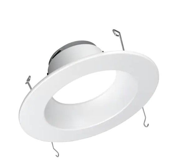 Photo 1 of 5/6 in. 5000K White Integrated LED Recessed Retrofit Downlight Trim
