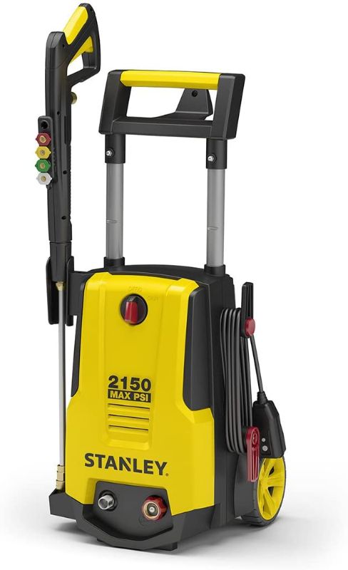 Photo 1 of Stanley SHP2150 Electric Pressure Washer with Spray Gun, Quick Connect Nozzles Foam Cannon, 25' Hose, Max PSI 2150, 1.4 GPM
AS IS USED, MINOR DAMAGE,MISSING COMPONENTS PLEASE SEE PHOTOS 