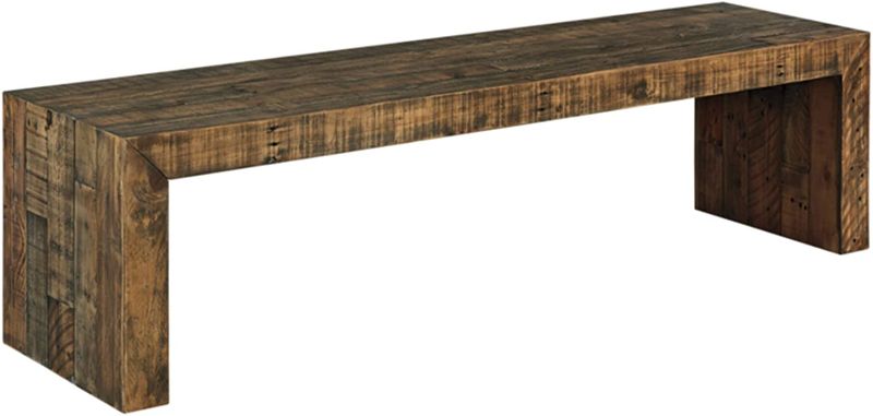 Photo 1 of  Rustic Wood Dining Room Long Bench, Brown

