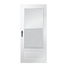 Photo 1 of 32 in. x 80 in. 100 Series Plus White Self-Storing Storm Door
