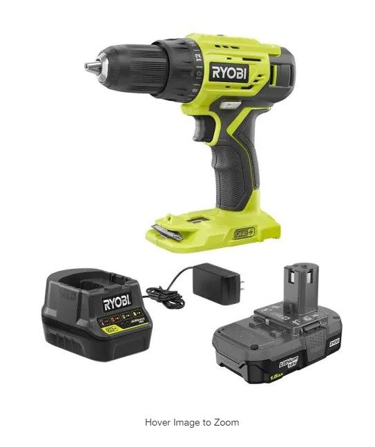 Photo 1 of ONE+ 18V Lithium-Ion Cordless 1/2 in. Drill/Driver Kit with (1) 1.5 Ah Battery and 18V Charger
