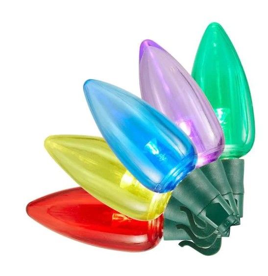 Photo 1 of 32.6 ft. 50-Light C9 Transparent Multi Color Ultra Bright LED String Light Set
AS IS USED