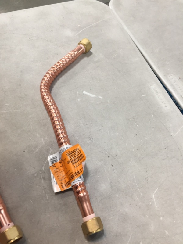 Photo 2 of 3/4 in. FIP x 3/4 in. FIP x 18 in. Copper Water Heater Connector
BENT FROM SHIPPING, AS IS USED